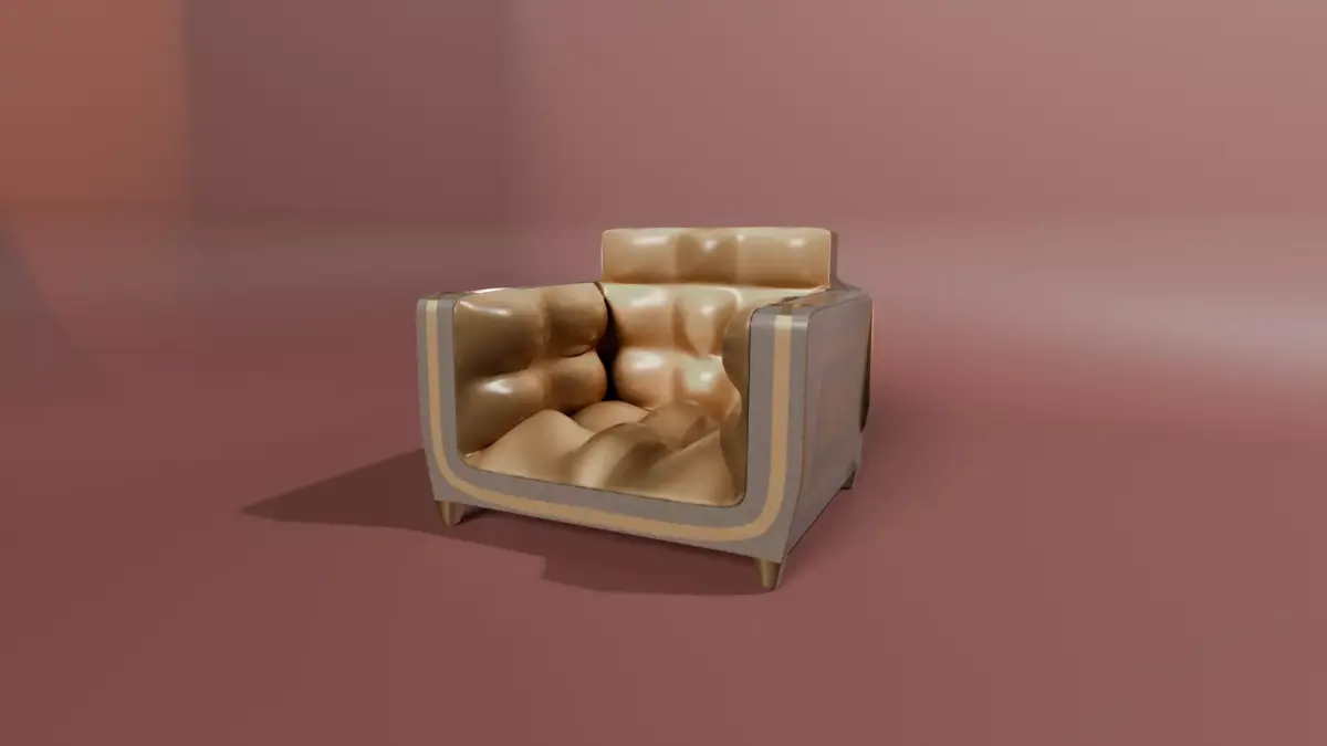 Modern Padded Armchair 3D Model Free low-poly 3D model
