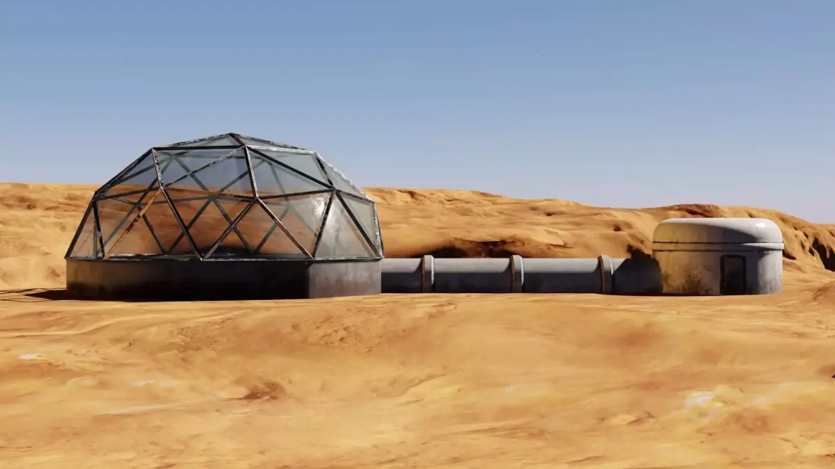 Mars base Low-poly 3D model 6