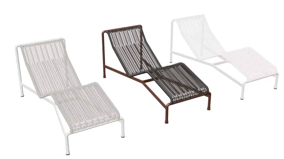 Outdoor Sun Lounger Set  3 Variations 3D model
