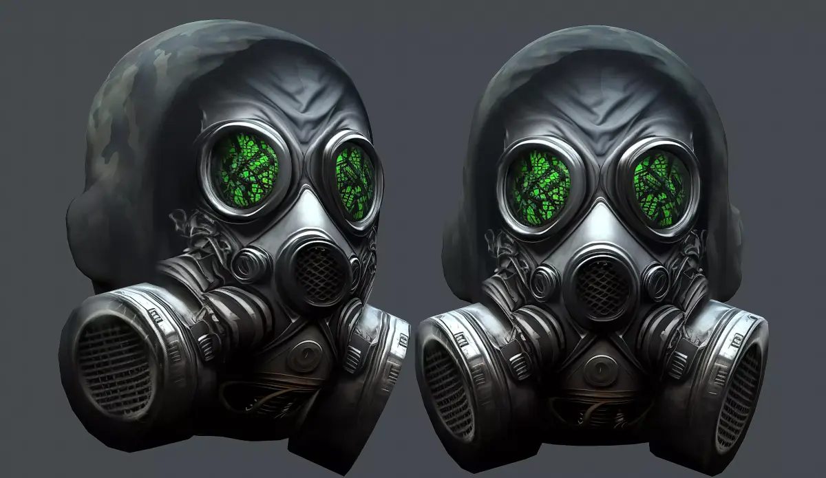 Gas mask helmet 3d model military combat Low-poly  Low-poly 3D model 8