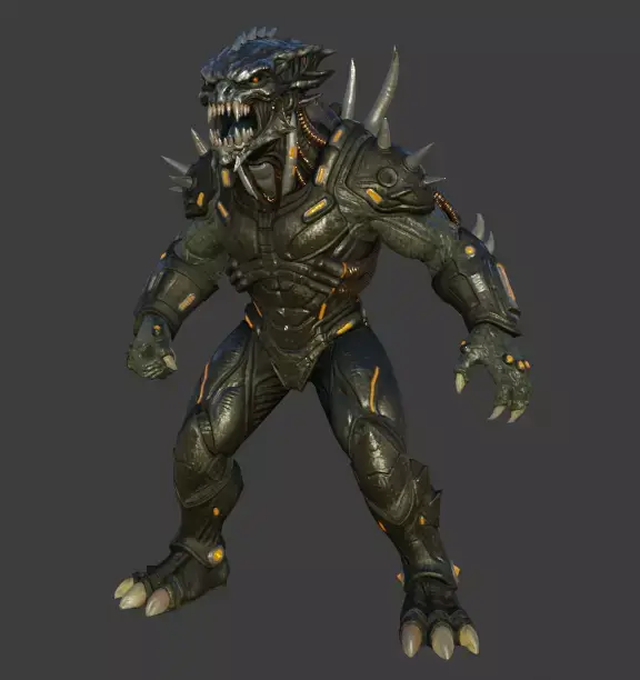 Alien Vorgon Low-poly 3D model