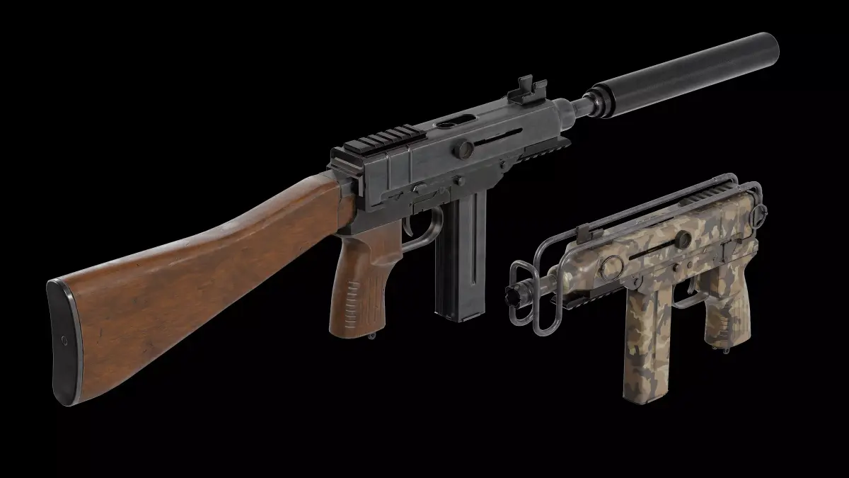 Skorpion vz68 submachine gun Low-poly 3D model