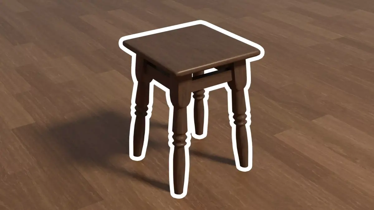 small wooden chair Free low-poly 3D model