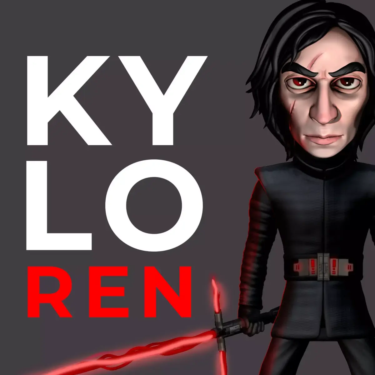 Helmetless Kylo Ren 3D print model purchase