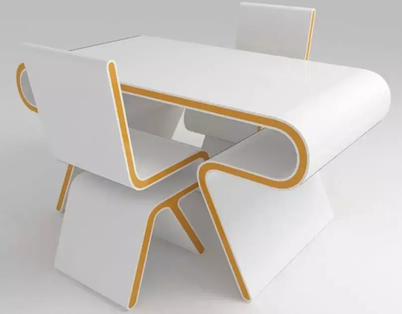 multi chair and table Free low-poly 3D model