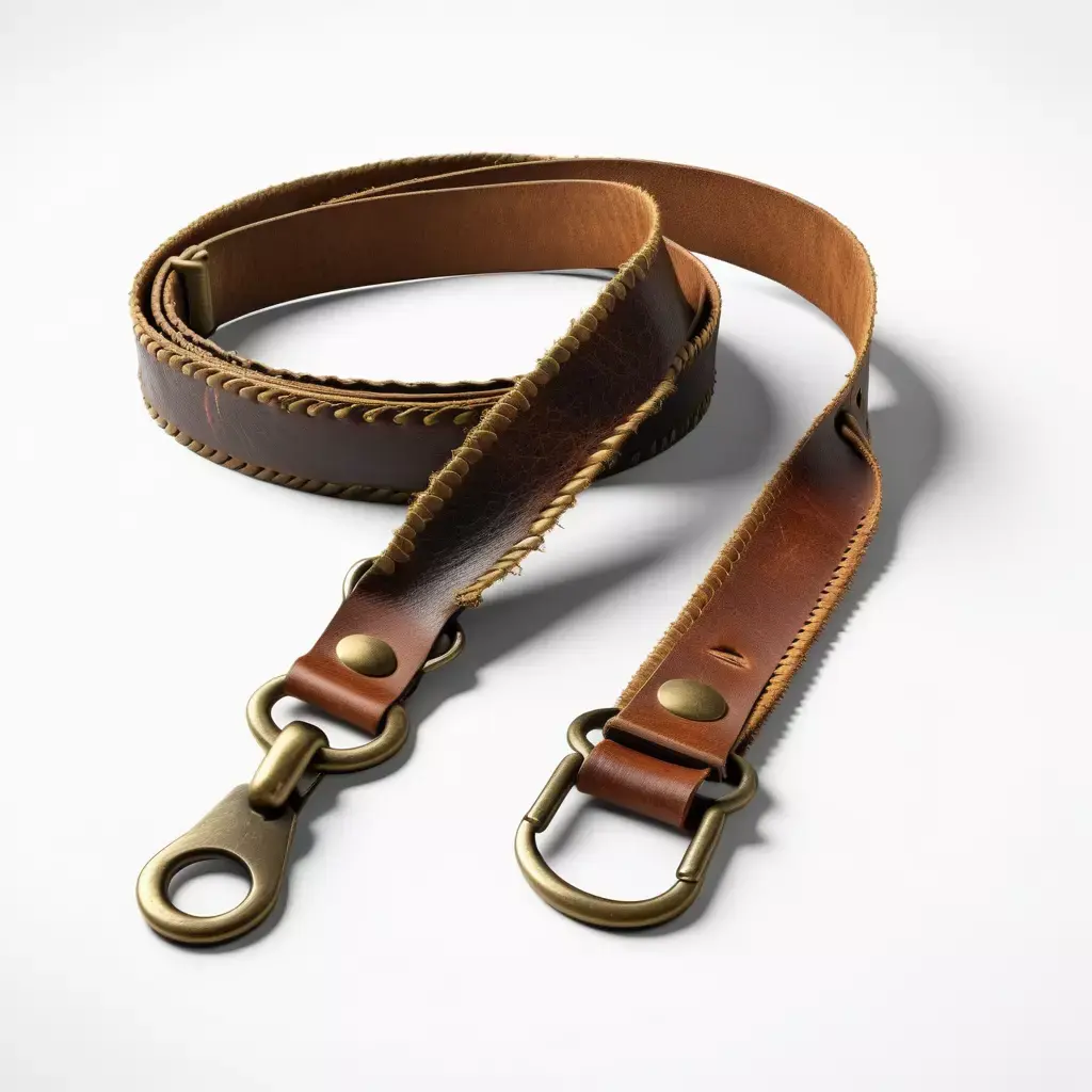 Worn Leather Rifle Sling 3D model