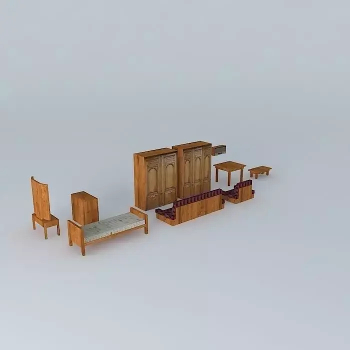 wood furniture Free 3D model