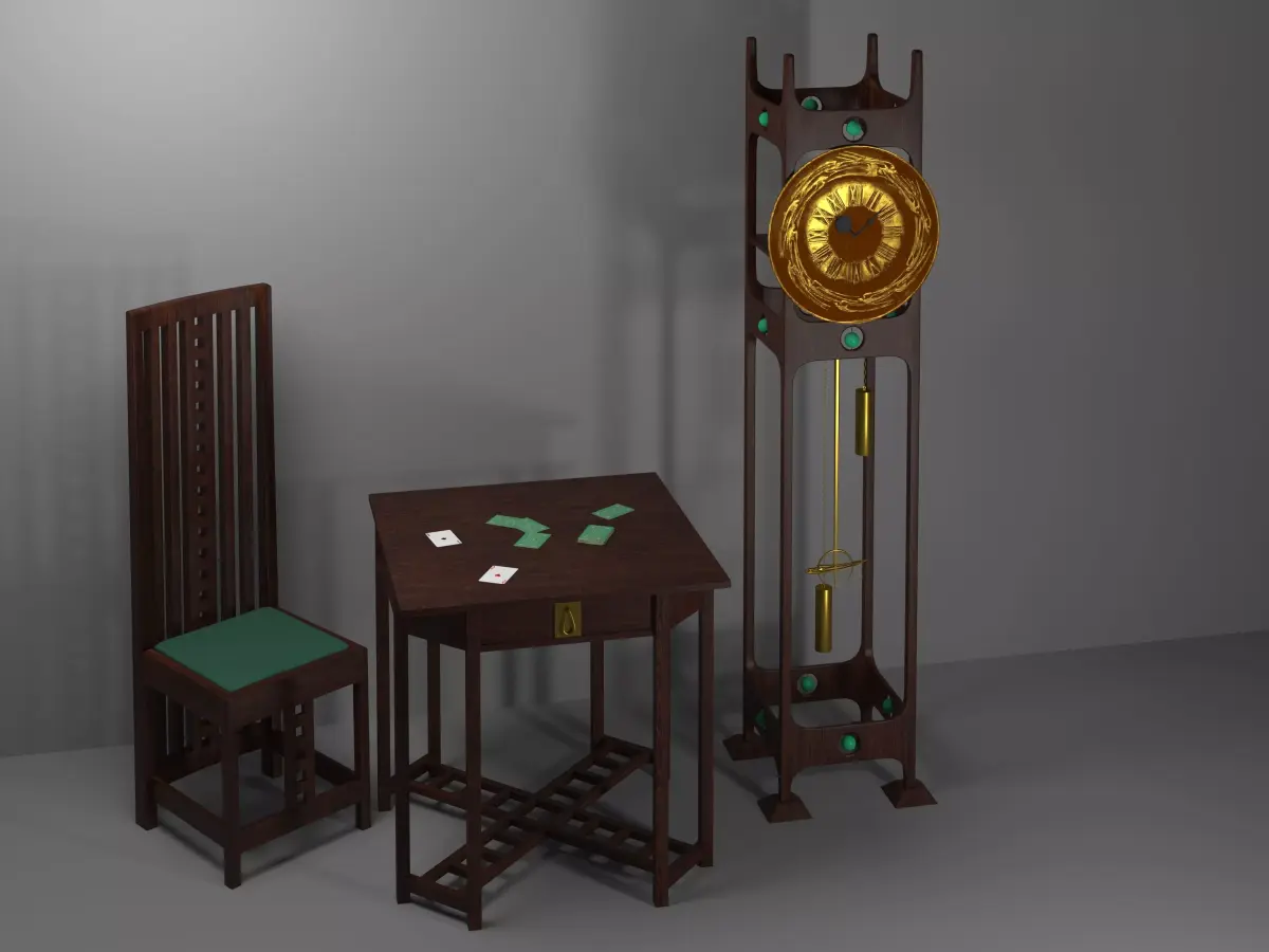 Furniture set in Glasgo-style 3D model