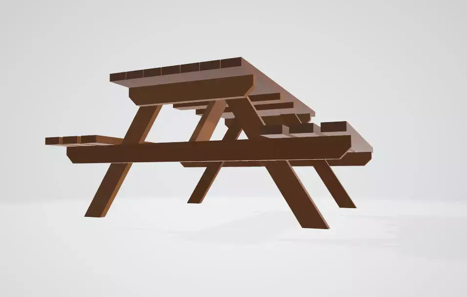 Picnic Table Free low-poly 3D model order