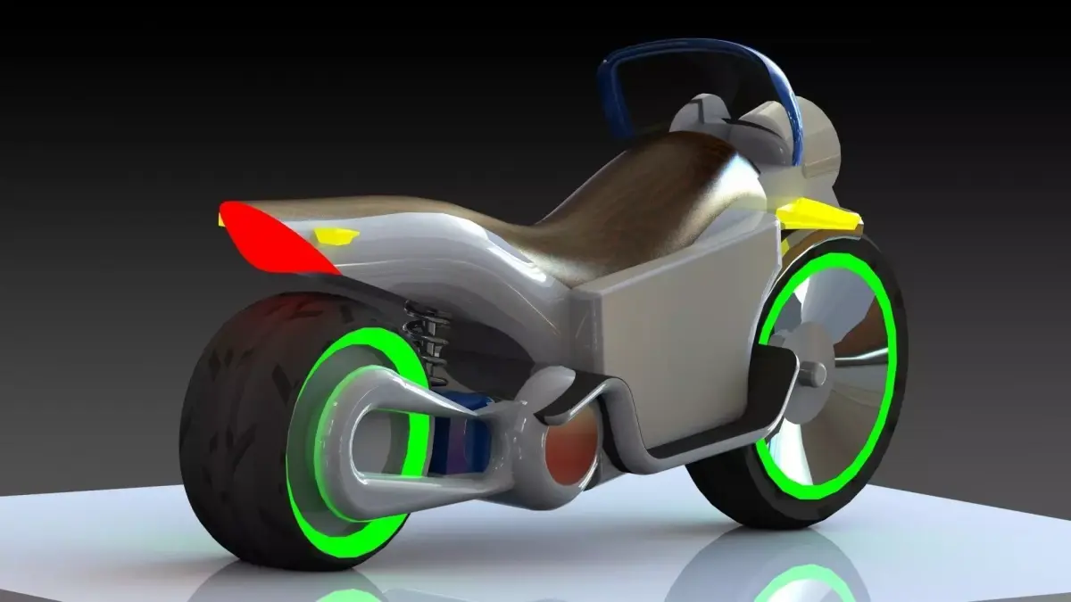 Electric motorcycle concept vintage style Free 3D model