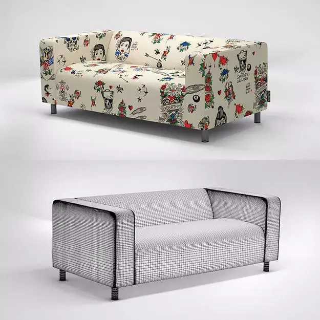 Klippan sofa with Artefly covers Free 3D model