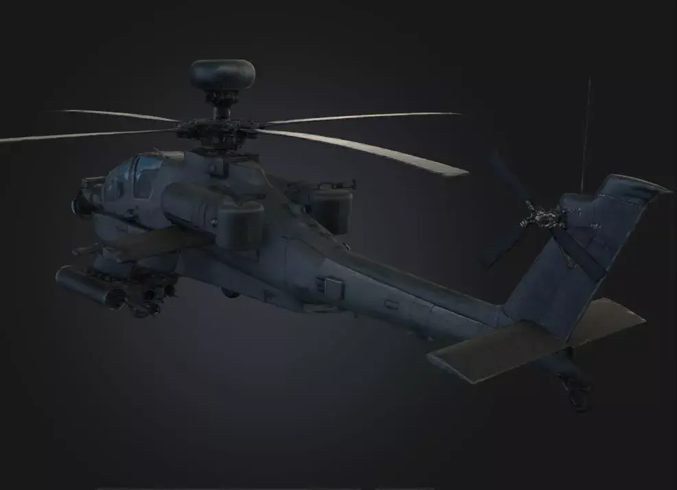 AH 64D Apache Longbow Attack Helicopter Low-poly 3D model