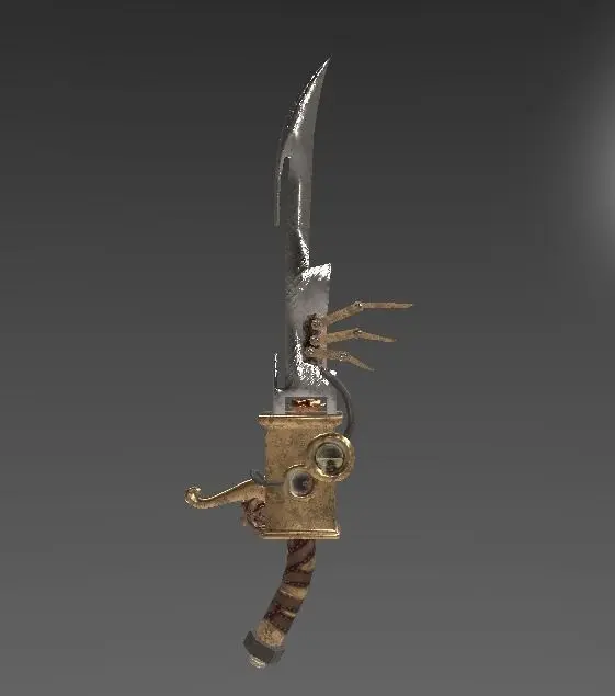 Steampunk sword Low-poly 3D model purchase