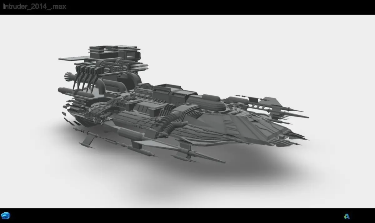 Alien spaceship Low-poly 3D model get