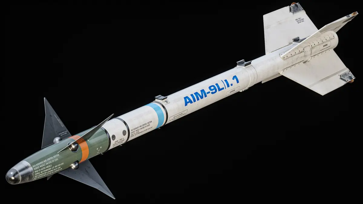AIM-9L Sidewinder Missile PBR 3D model