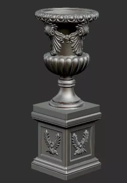Classic outdoor Vase Flowerpot 3D model II 3D print model