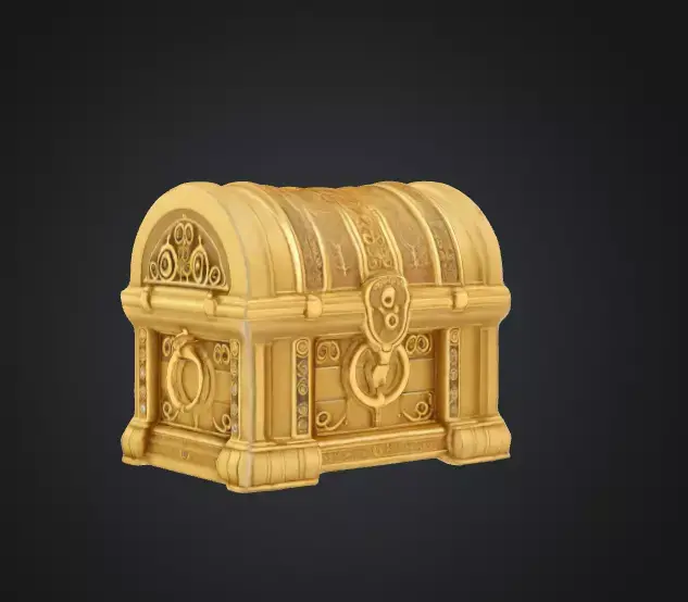 Golden Chest Free Free low-poly 3D model