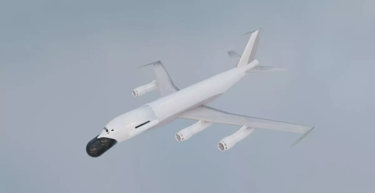 EC-135N Style Military Jet - Custom 1950s Transport Low-poly 3D model
