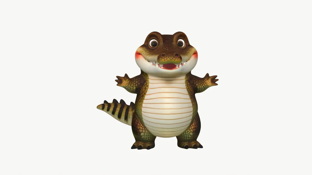 High-Quality Cartoon Crocodile PBR 3D model