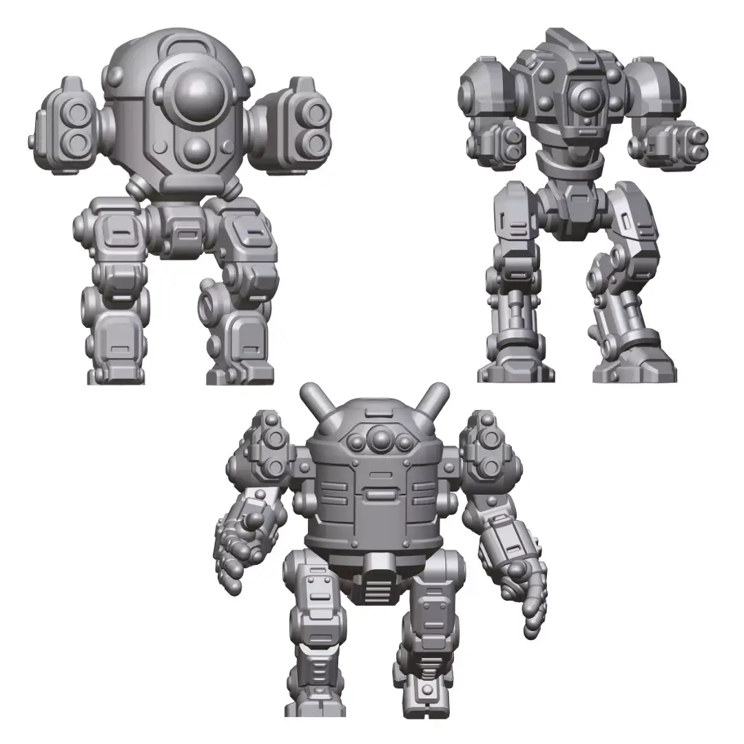 15mm Sci-Fi Mech 3 STL Pack Tabletop Wargaming Miniatures  3D print model