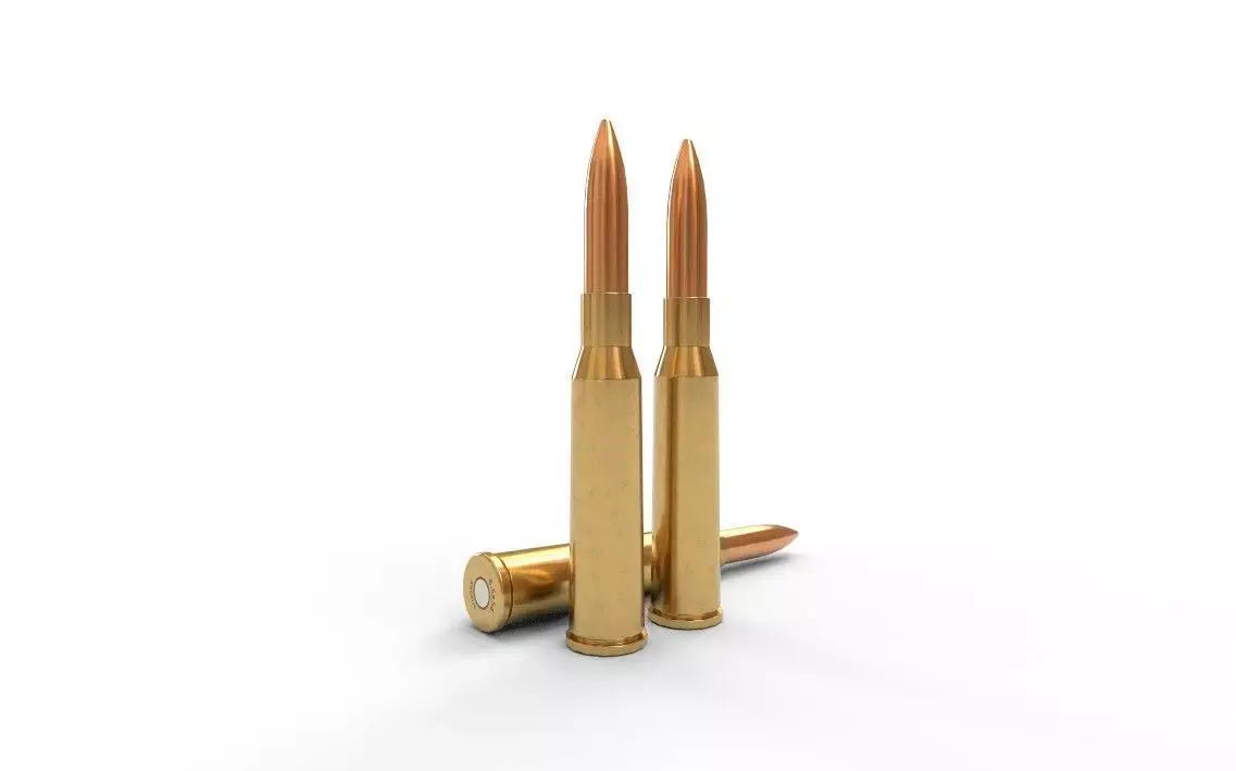 65x50mm Arisaka Ammo Low-poly 3D model