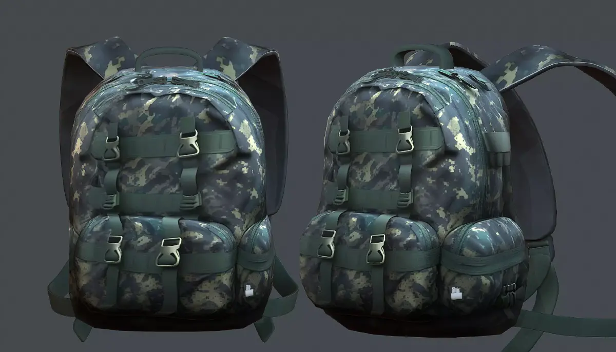 Backpack military combat Black baggage  Low-poly 3D model buy