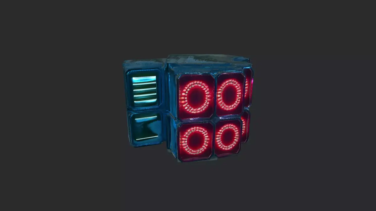 Cyberpunk Industrial Wall Light Low-poly 3D model