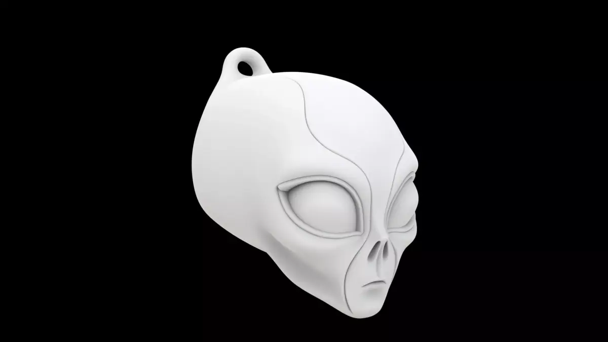 Alien Head Keychain 3D Print Model 3D print model purchase