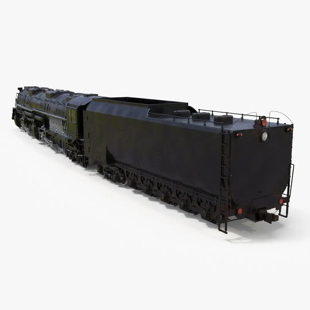 Vintage Locomotive with Trailed Tender Rigged for Cinema 4D 3D model purchase