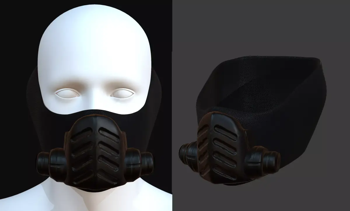 Gas mask helmet 3d model scifi Low-poly  Low-poly 3D model 573