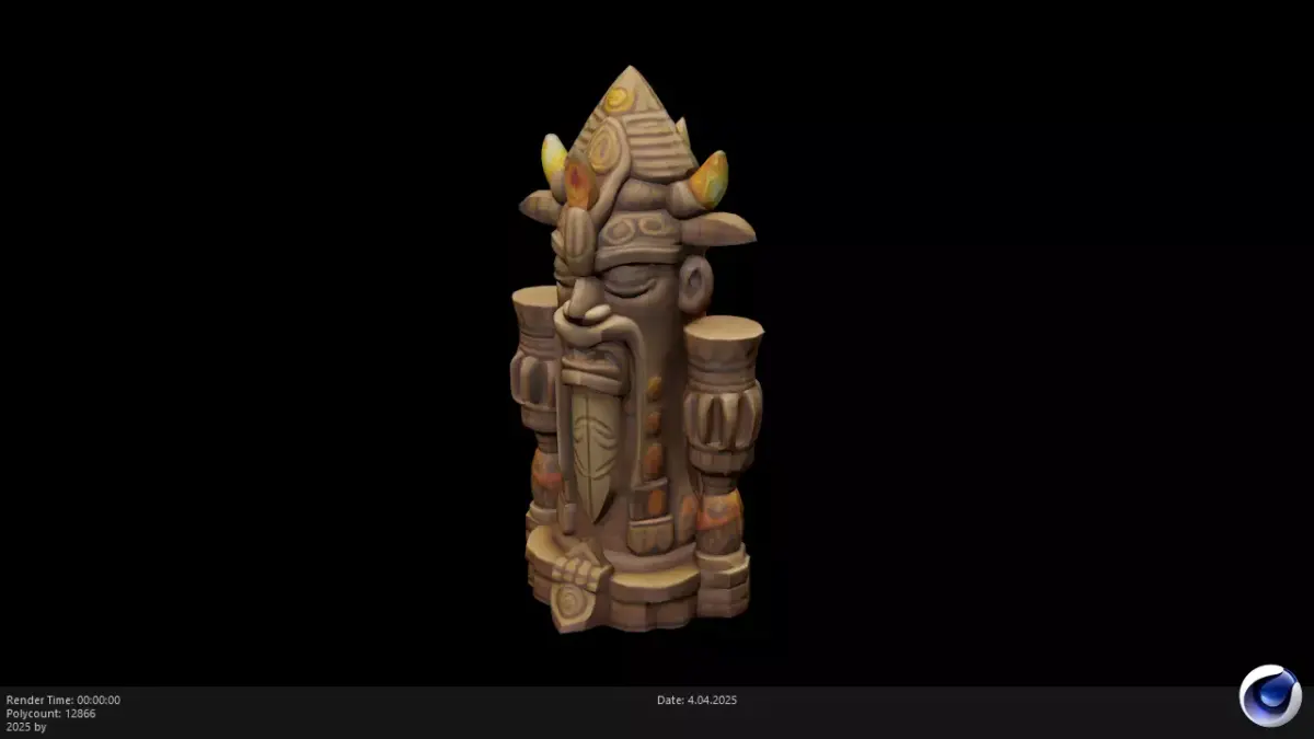 Low Poly Stylized Totem 3 AI Low-poly 3D model
