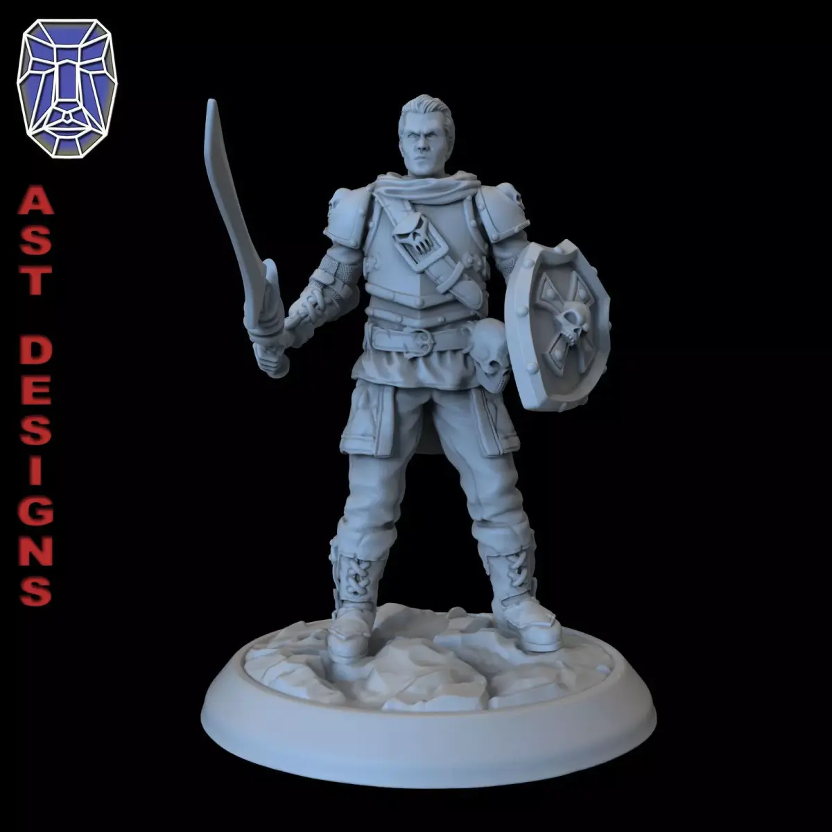 Fantasy character 1-0 warrior Miniature 3D print model