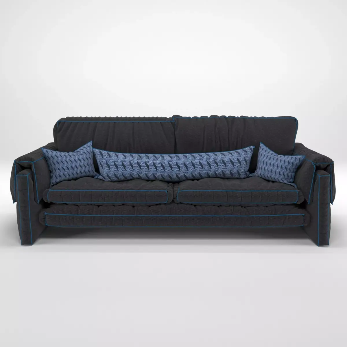 B and B sofa with pillows Free 3D model