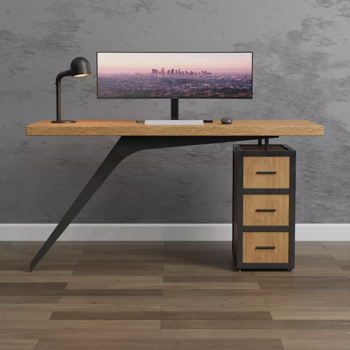 Modern Office Desk Design Free 3D model purchase