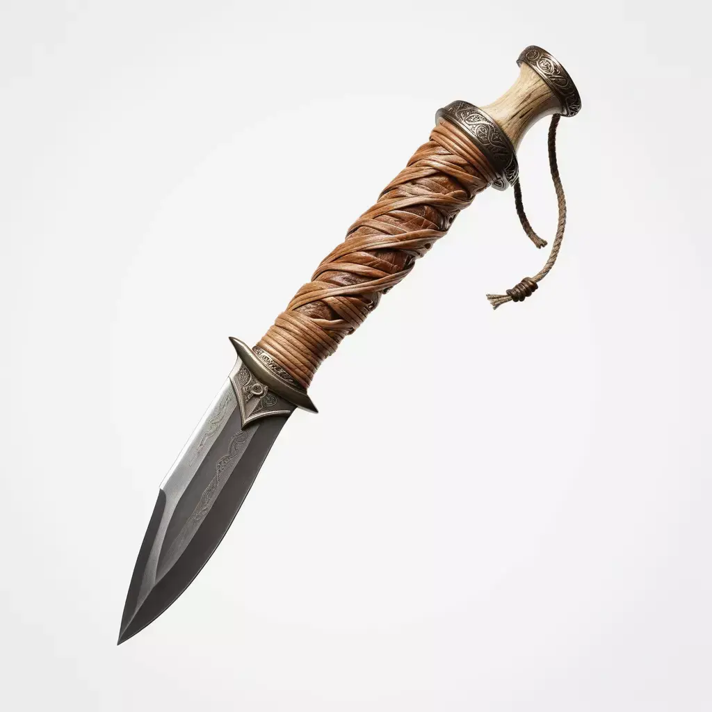 Fantasy Ornate Leather Wrapped Dagger 3D model