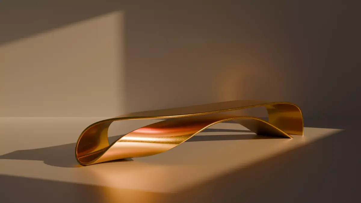 Curved Modern Table Free 3D model