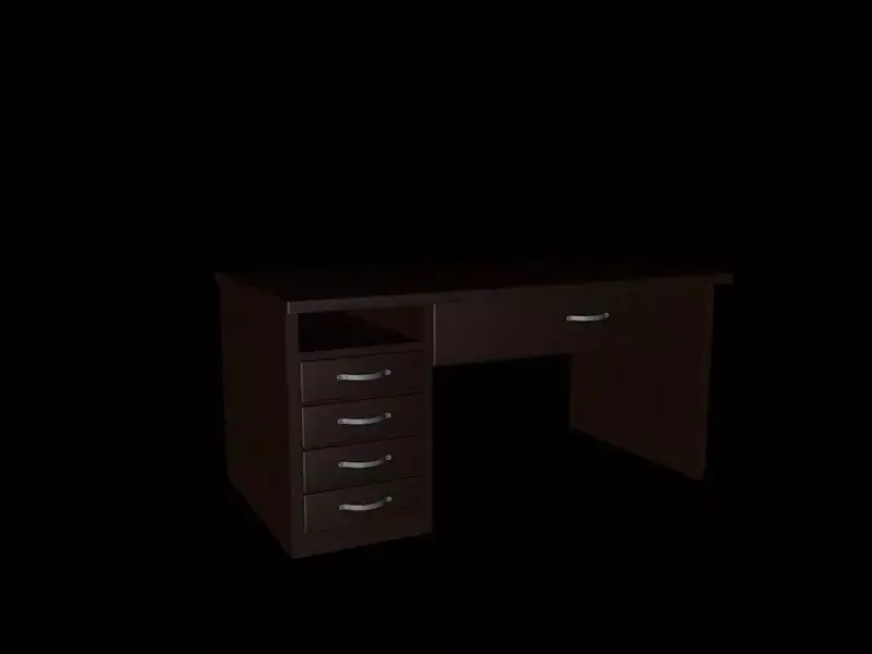 Wooden Desk Free 3D model purchase