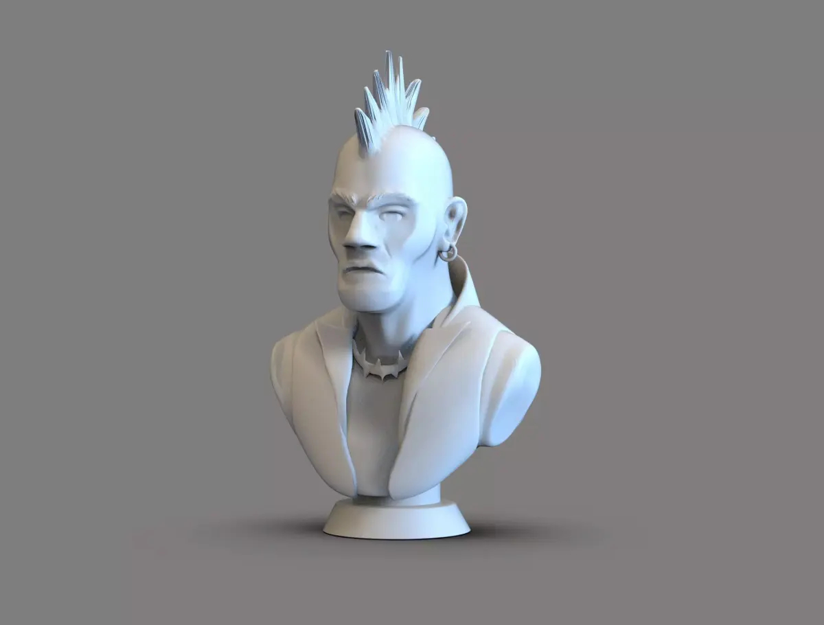 Punk dude bust 3D print model purchase