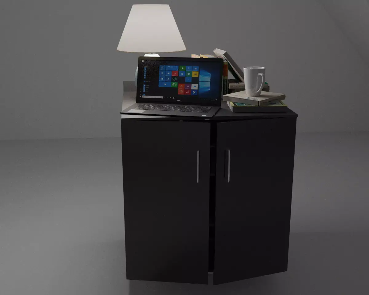 TABLE lamp and books on Free low-poly 3D model