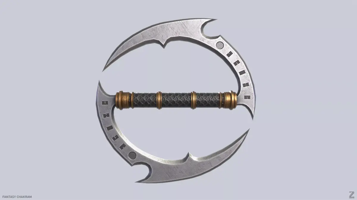 Fantasy chakram Low-poly 3D model order