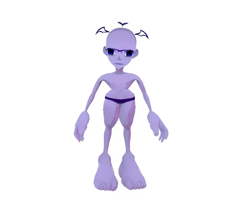 Zorgon - Blue Cave Monster with Big Eyes Low-poly 3D model