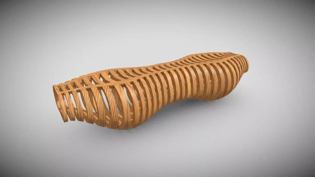 Organic Wooden Table  Low-poly 3D model
