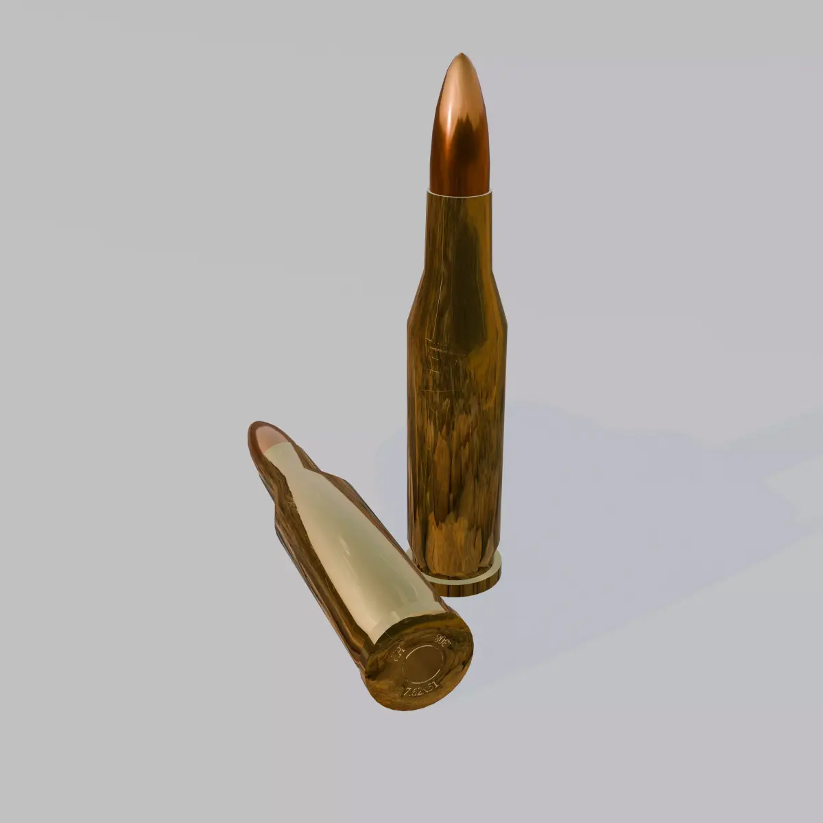 7 62x51mm NATO Bullet  Game Ready PBR  FBX OBJ Blend Low-poly 3D model