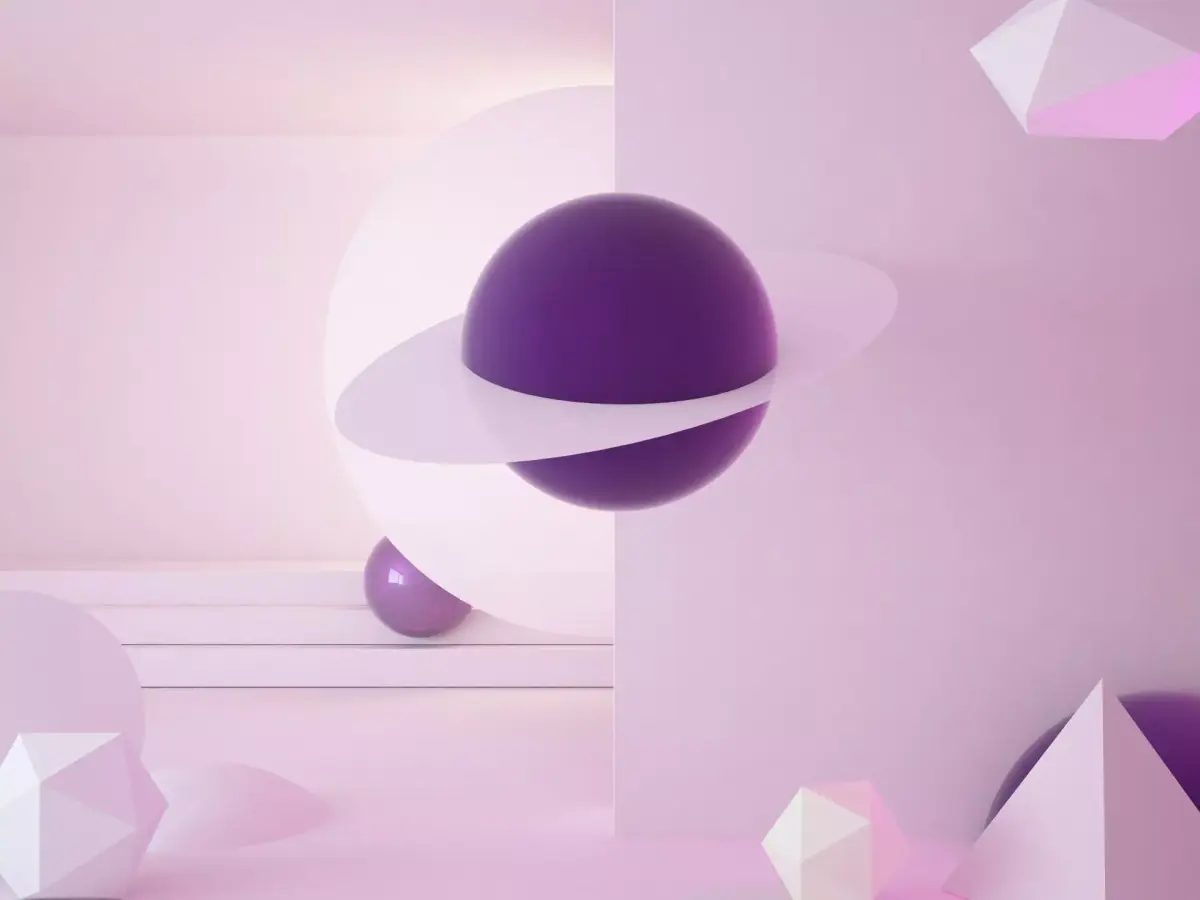 Abstract scene with planets universe 3D model