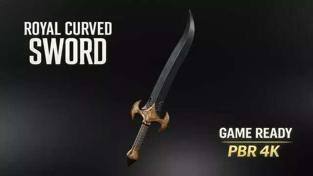Royal Curved Sword 3D model