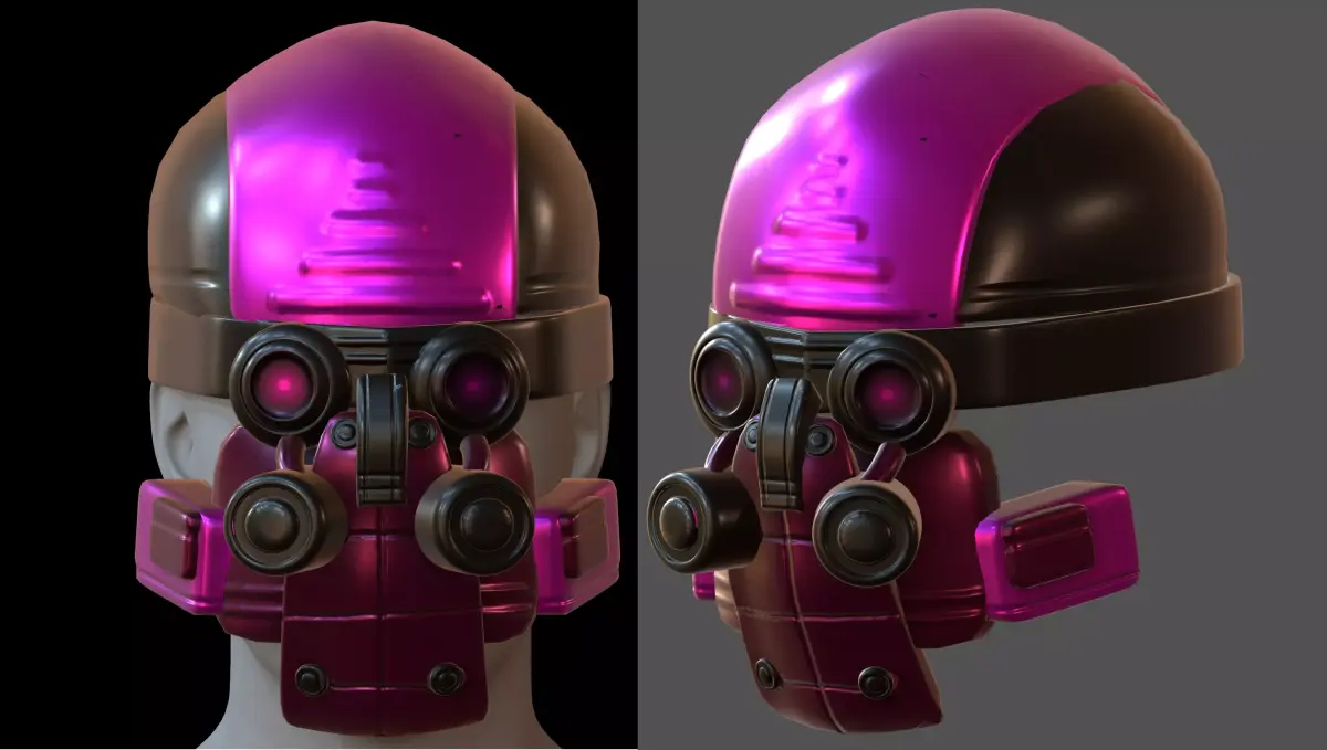 Gas mask helmet 3d model scifi Low-poly  Low-poly 3D model 540