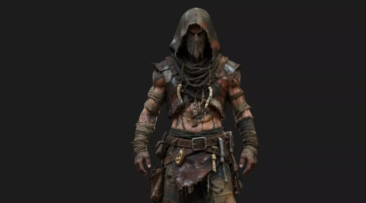 Post-Apocalyptic Raider Low-poly 3D model