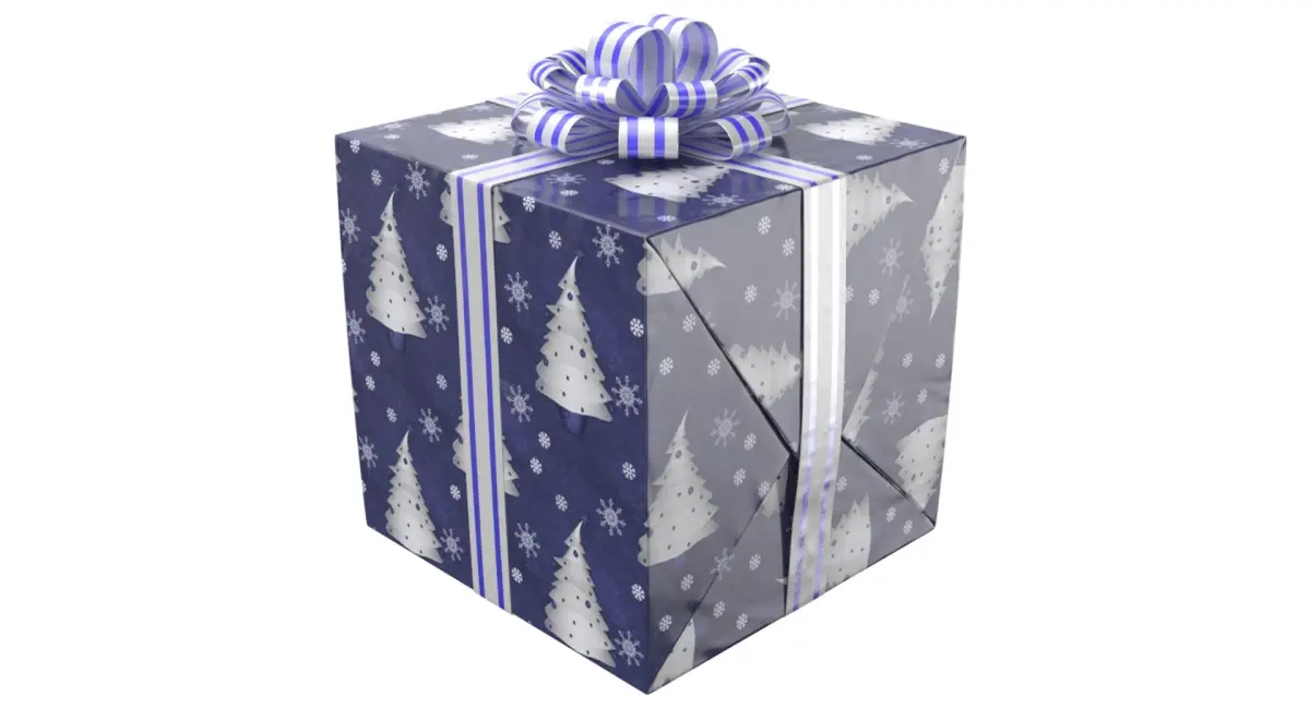 Gift Box Blue 07 3D model