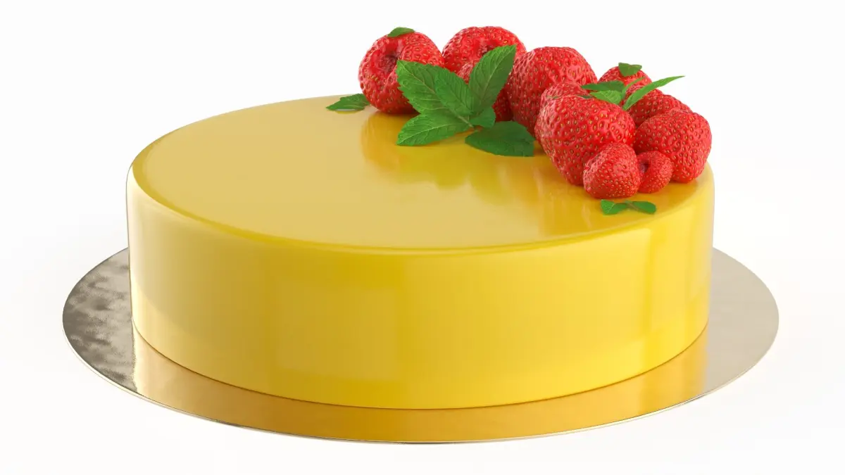 Berry Fruit Cake with Mirror Coating 3D model