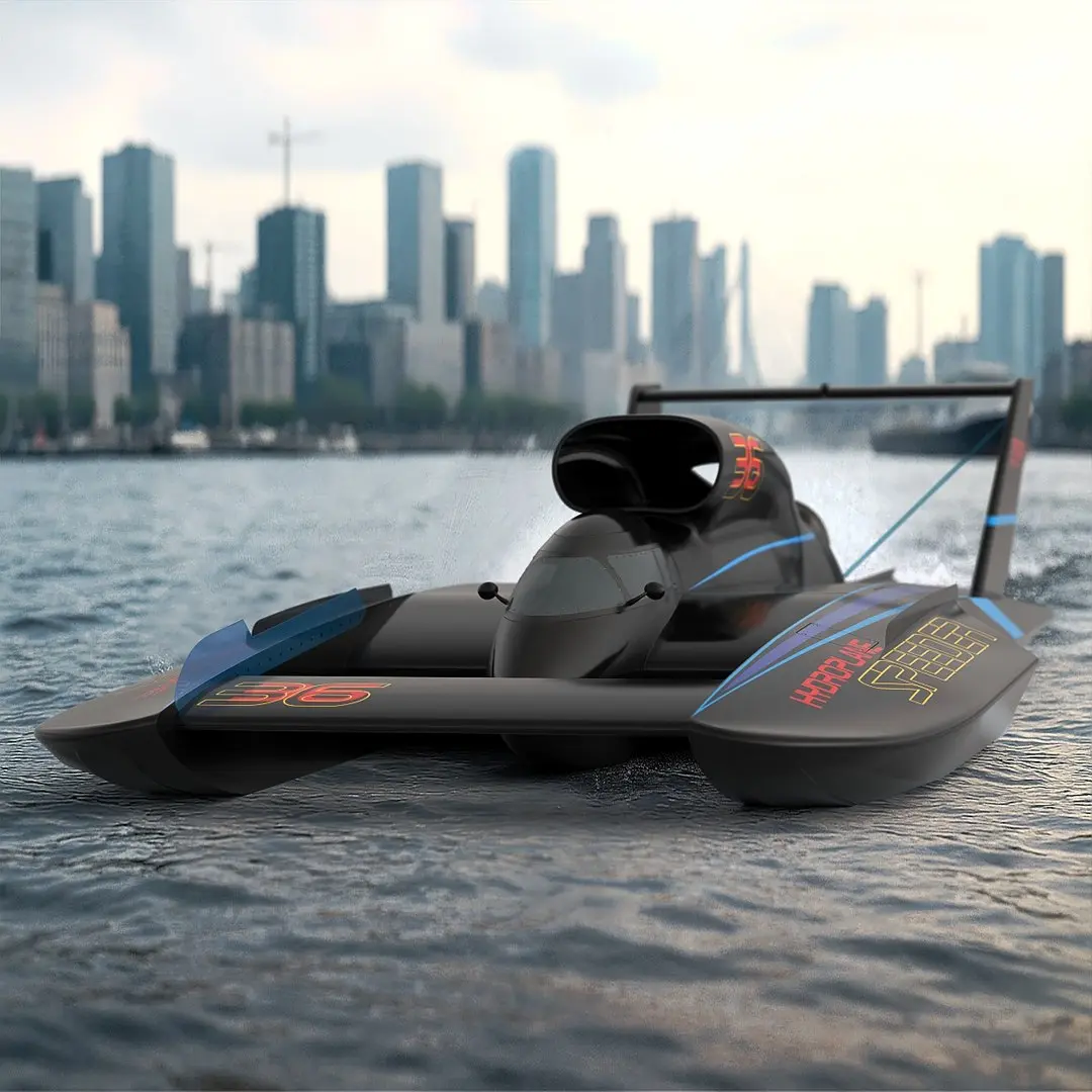 Jet Hydroplane Racing Boat Black 3D model purchase